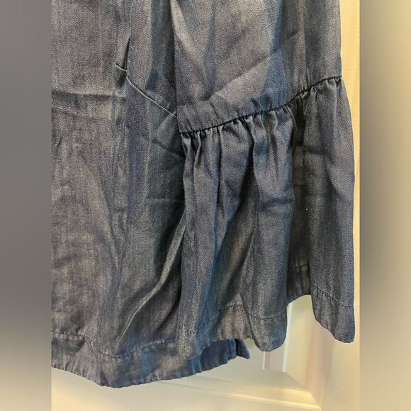 White House Black Market Womens 0 XS Blue Chambray Bell Sleeves Emma Blouse Top - Picture 4 of 8